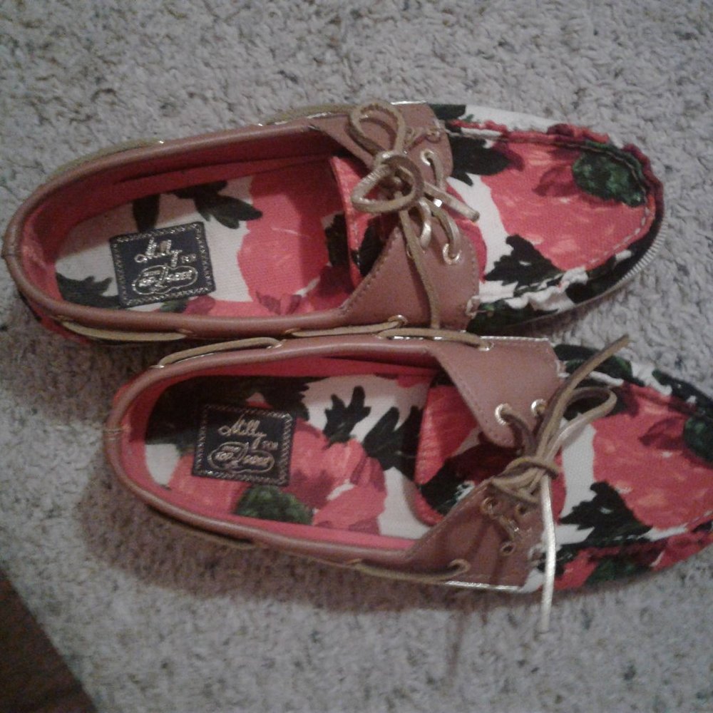 Milly for Sperry Top Sider floral boat shoes